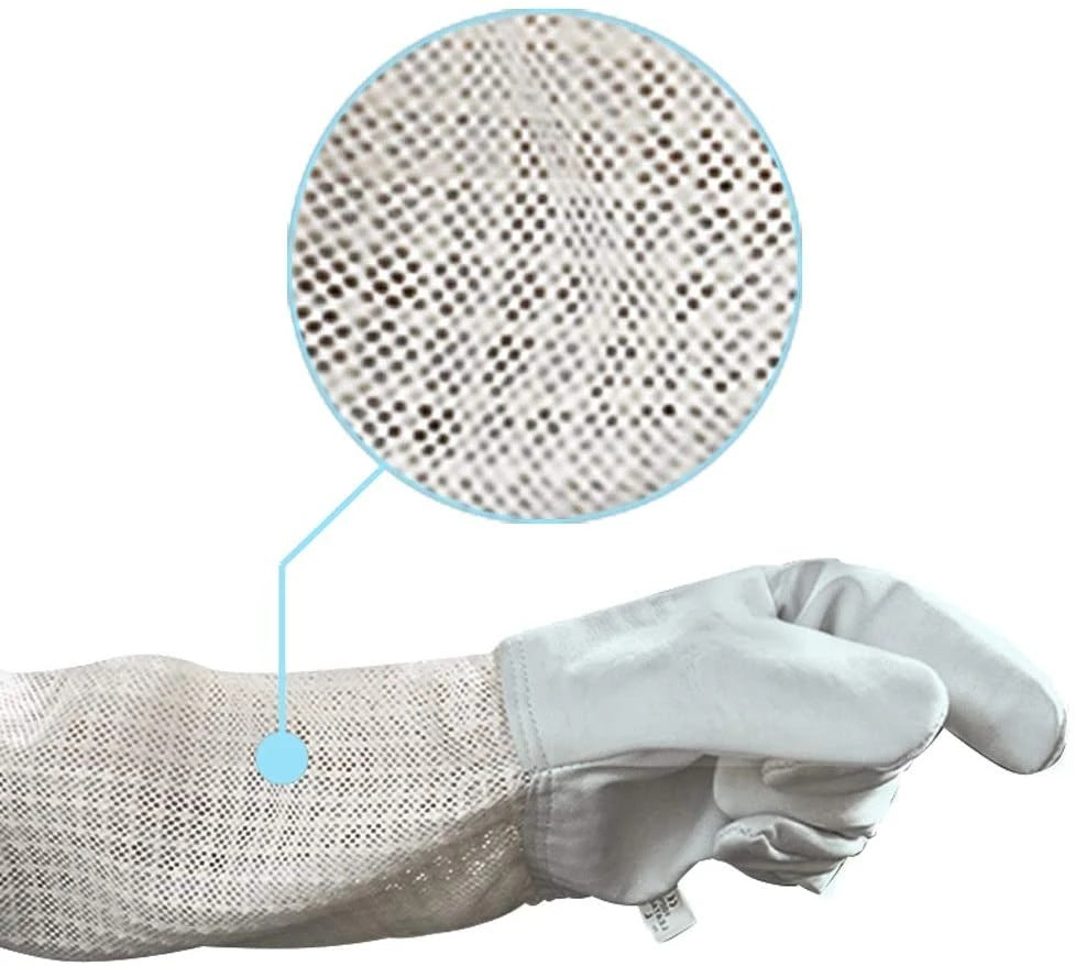 anti-bee gloves with breathable mesh